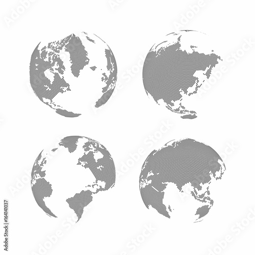 Vector Illustration of star dotted style on three-dimensional abstract earth globe