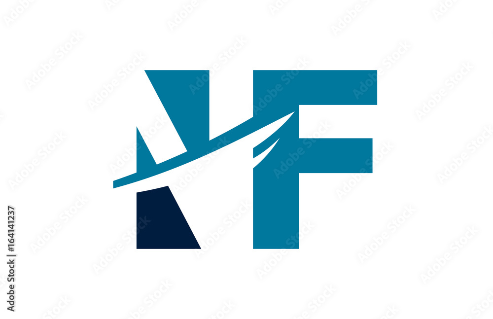 NF Negative Space Square Swoosh Letter Logo NF Negative Space Square Swoosh Letter Logo