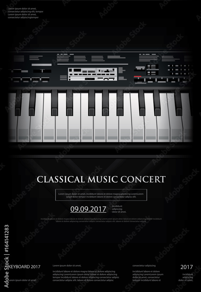 Fototapeta premium Music Grand Piano Poster Background Template