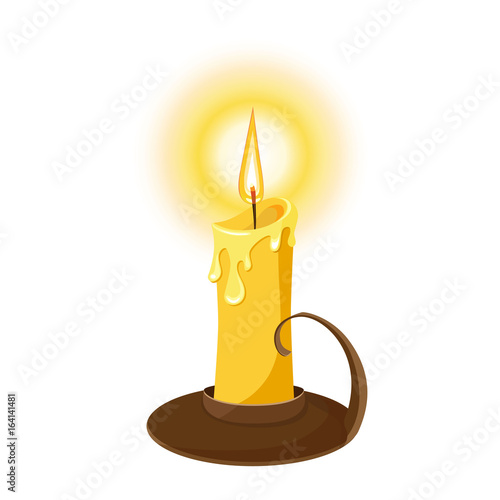 Vector illustration of a burning candle.