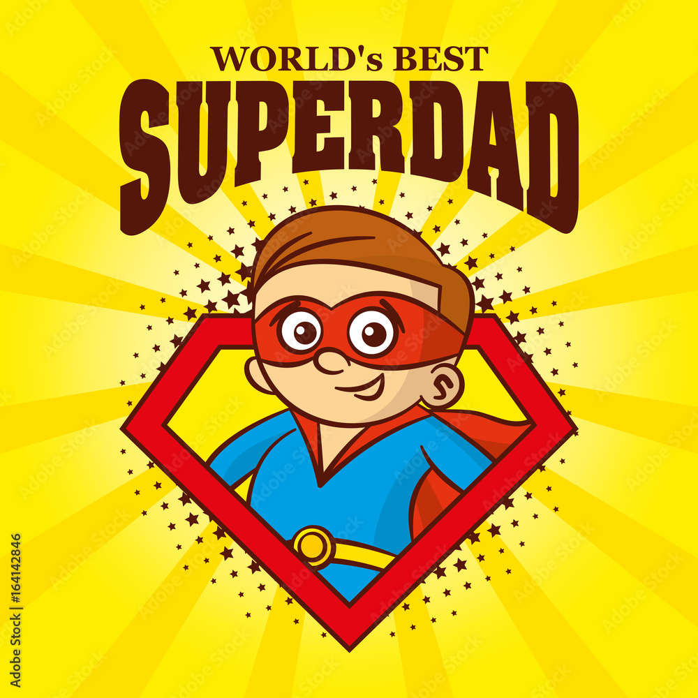 Superdad logo Cartoon character superhero Superdad logo Cartoon character superhero
