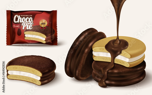 Marshmallow chocolate pie element
