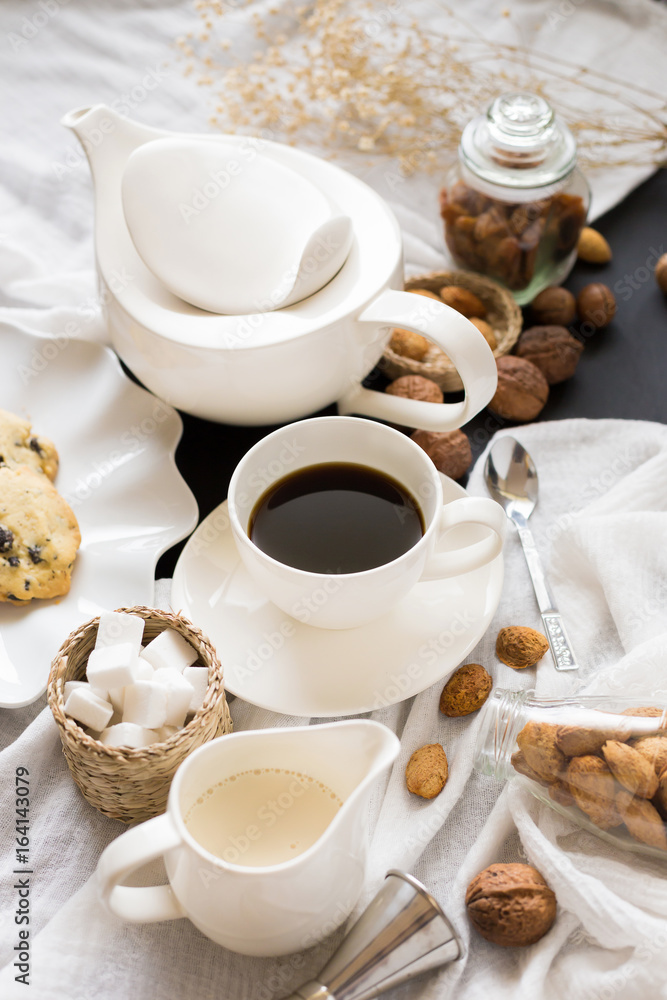 Coffee Time Break Cafe and Chocolate chip cookies Leisure Relaxation Coffee Time Break Cafe and Chocolate chip cookies Leisure Relaxation