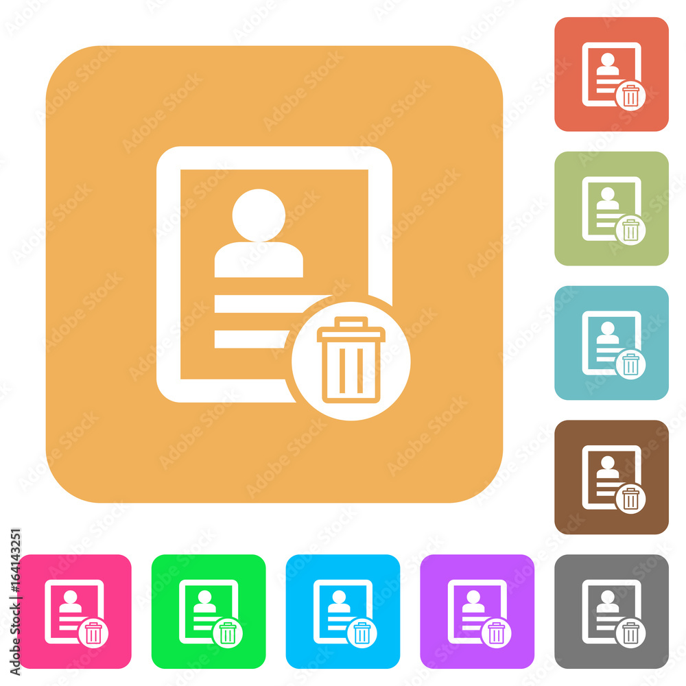 Delete contact rounded square flat icons Delete contact rounded square flat icons