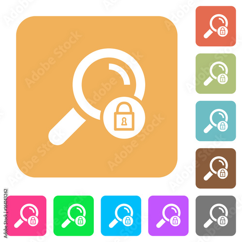 Search locked rounded square flat icons