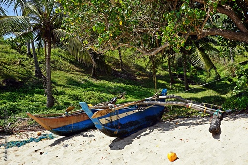 Wallpaper Mural Fishing boat on the beach Torontodigital.ca