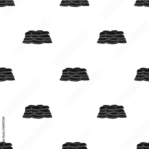 Barricade of bags of sand.Paintball single icon in black style vector symbol stock illustration web.