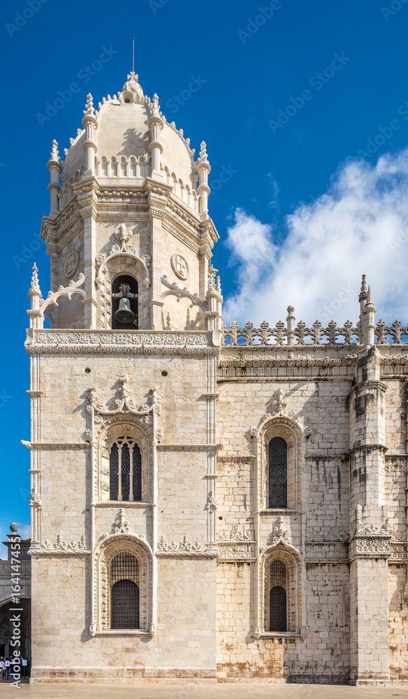 Bell tower of Santa Maria de Belem church in Lisbon ,Portugal