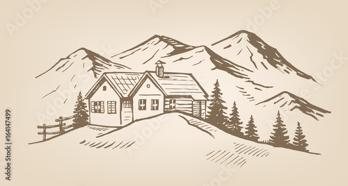 mountain landscape vector