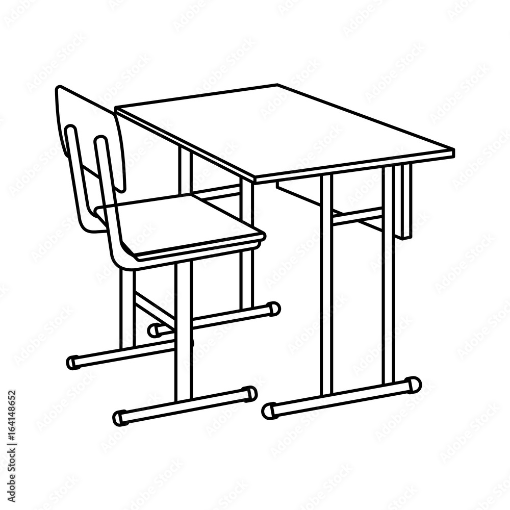 Outline School Desk icon. Isolated Vector illustration Outline School Desk icon. Isolated Vector illustration