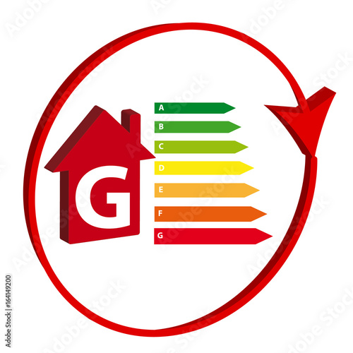 Energy efficience label isolated on white background. Vector illustartion.