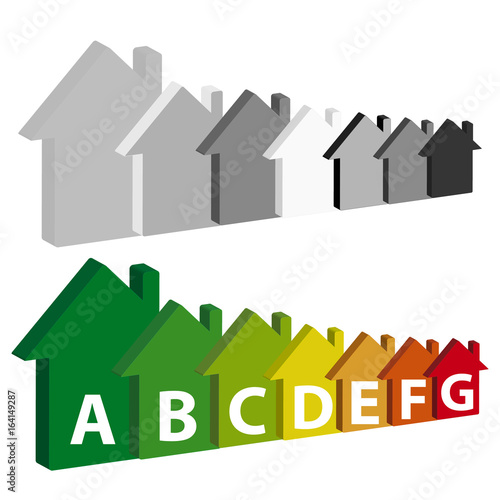 Energy efficience label isolated on white background. Vector illustartion.