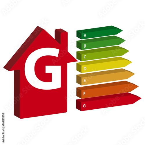 Energy efficience label isolated on white background. Vector illustartion.