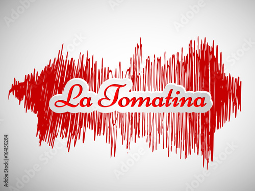 illustration of background on the occasion of La Tomatina festival in spain photo
