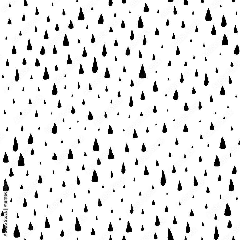 Hand drawn rain drops seamless pattern