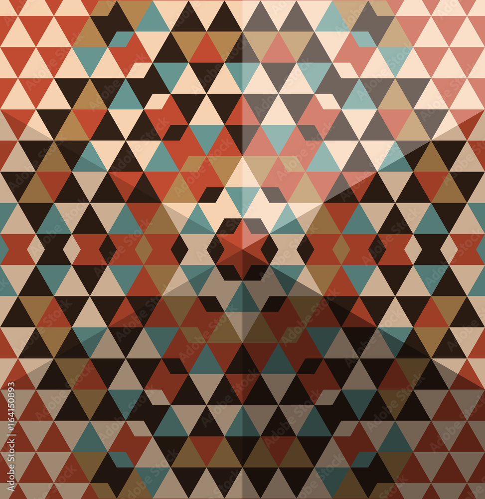 Stylish pattern from multi-colored polygons with effect of 3d pyramids. Vector illustration. Stylish pattern from multi-colored polygons with effect of 3d pyramids. Vector illustration.
