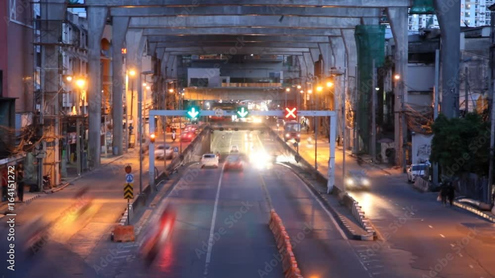 Traffic on tunnel in city, time lapse Traffic on tunnel in city, time lapse