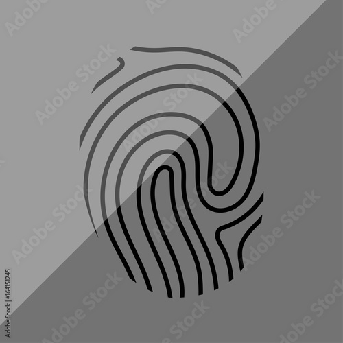 Button Fingerabdruck grau