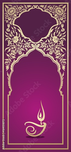 Oil lamp, Diwali greetings , royal Rajasthan, India