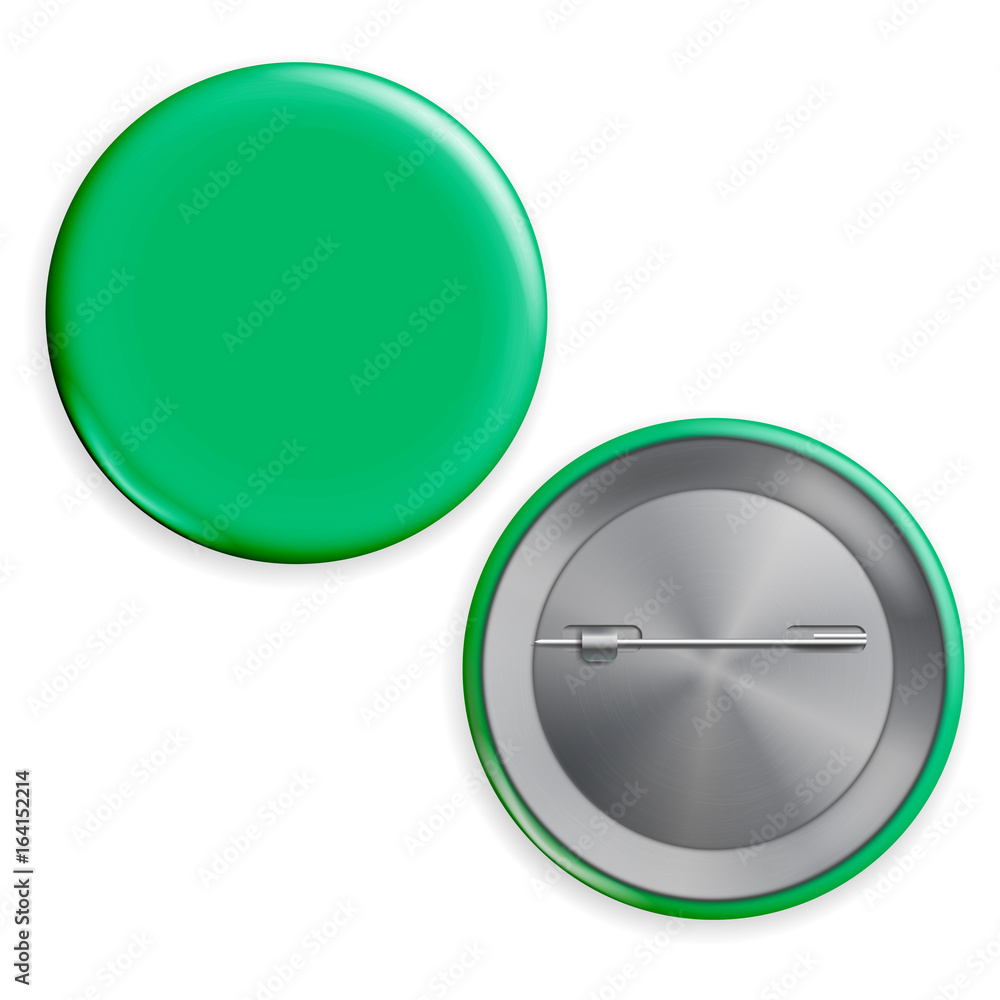 Blank Green Badge Vector. Realistic Illustration. Empty Circle Button Pin. Isolated. Blank Green Badge Vector. Realistic Illustration. Empty Circle Button Pin. Isolated.