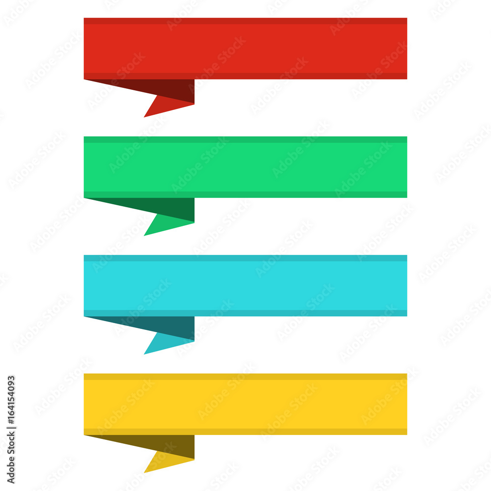 Flat ribbons banners. Ribbons in flat design. Vector set of colorful ribbons Flat ribbons banners. Ribbons in flat design. Vector set of colorful ribbons