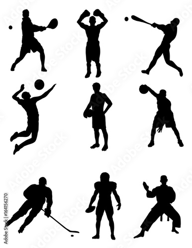 Silhouettes of athletes