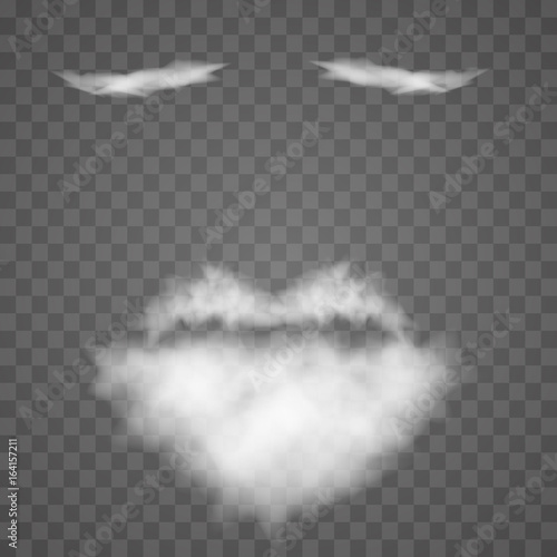 White beard is on a transparent background