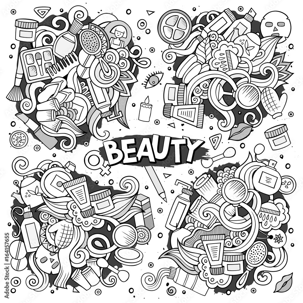 Vector hand drawn doodle cartoon set of objects Vector hand drawn doodle cartoon set of objects