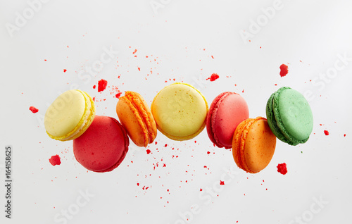 Fotografie, Obraz Colorful macarons cakes. Small French cakes.
