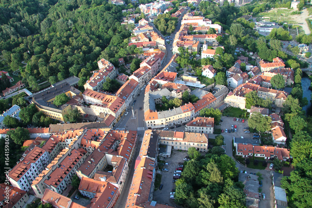 Uzupis district in Vilnius from above