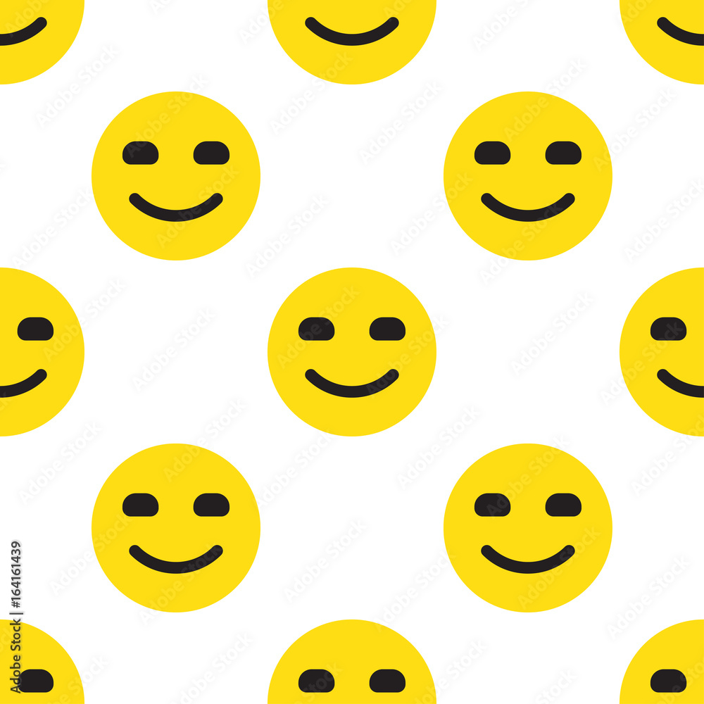 Fototapeta premium Smile Face Seamless Pattern
