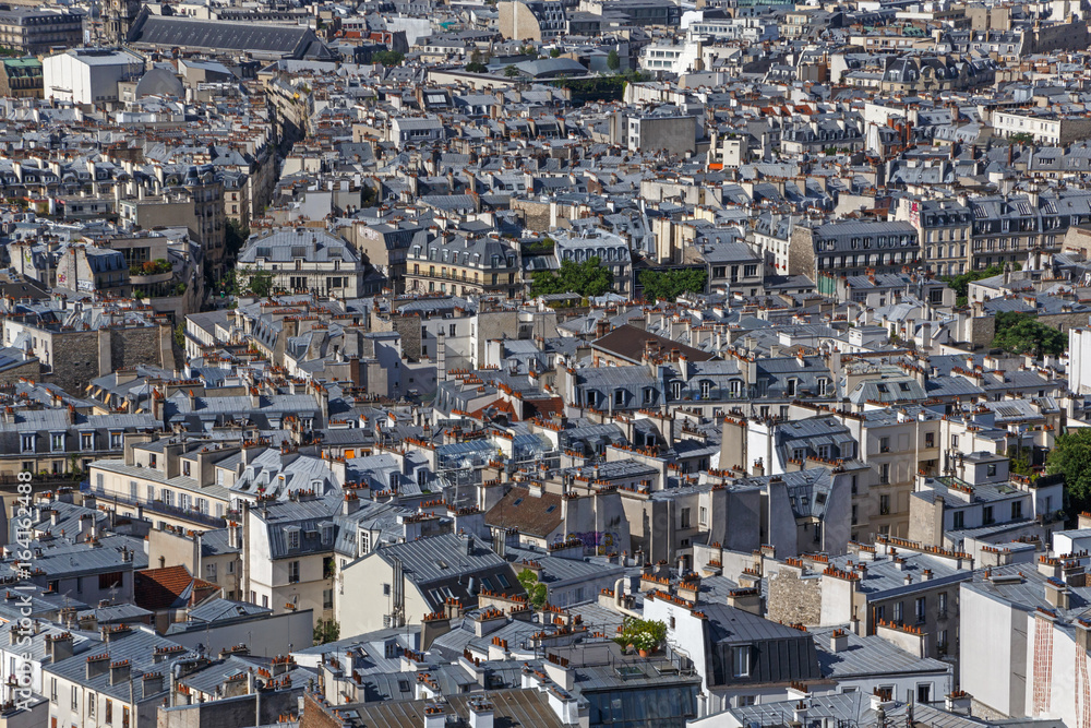 roofs of buildings of the18th arrondissement on Montmartre in Paris