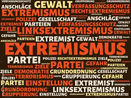 EXTREMISMUS - Bilder mit Wörtern aus dem Bereich Extremismus, Wort, Bild, Illustration