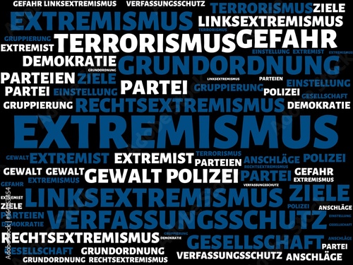 EXTREMISMUS - Bilder mit Wörtern aus dem Bereich Extremismus, Wort, Bild, Illustration
