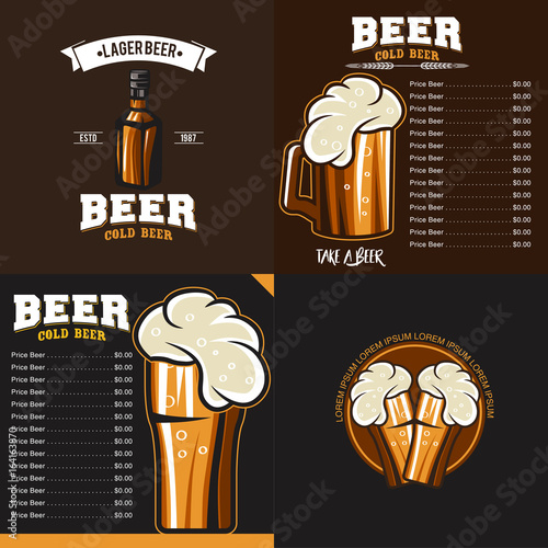 beer vector set