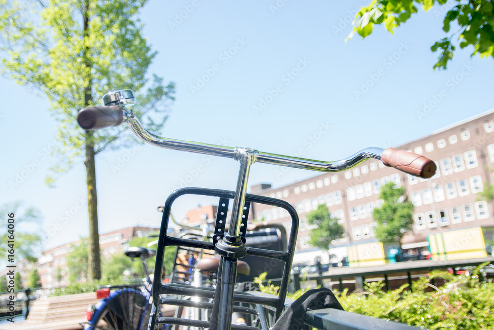 Fototapeta premium Beautiful view of cool bicycle on the parking
