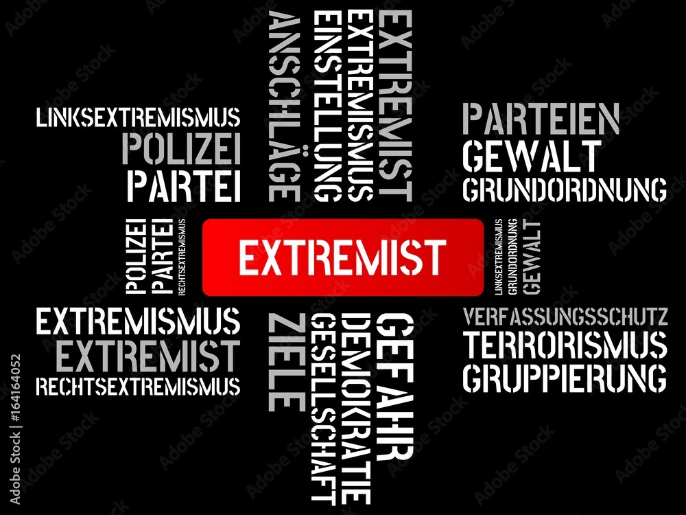 EXTREMIST - Bilder mit Wörtern aus dem Bereich Extremismus, Wort, Bild, Illustration EXTREMIST - Bilder mit Wörtern aus dem Bereich Extremismus, Wort, Bild, Illustration