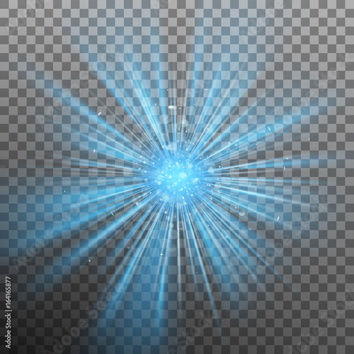 Blue burst color forces light. EPS 10 vector