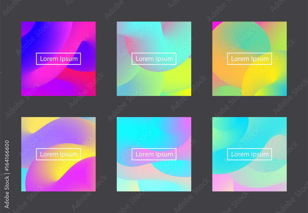 set of abstract cards with fluid colors. eps10 vector template
