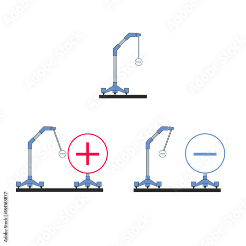 Illustration of the interaction of electric fields and charged particles