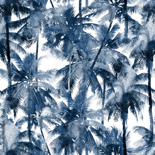 Fototapeta Drzewa palmowe ciemne liście odcienie 