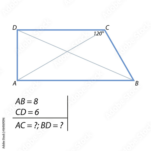 The task of finding the diagonals of the trapezium