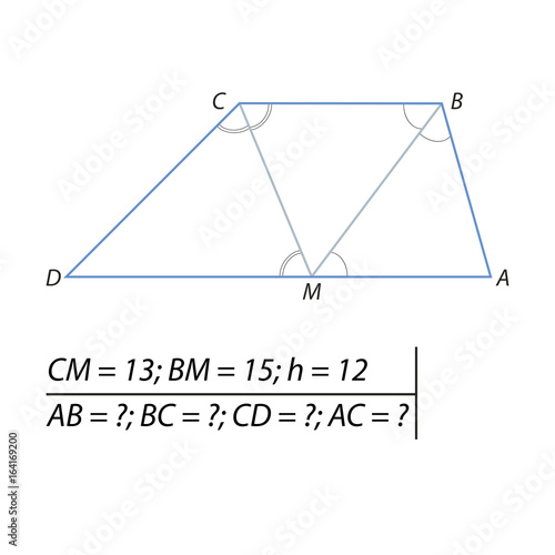 Task for calculating the sides of a trapezoid