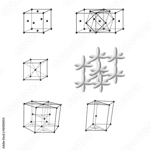 Crystal atomic lattice illustration.