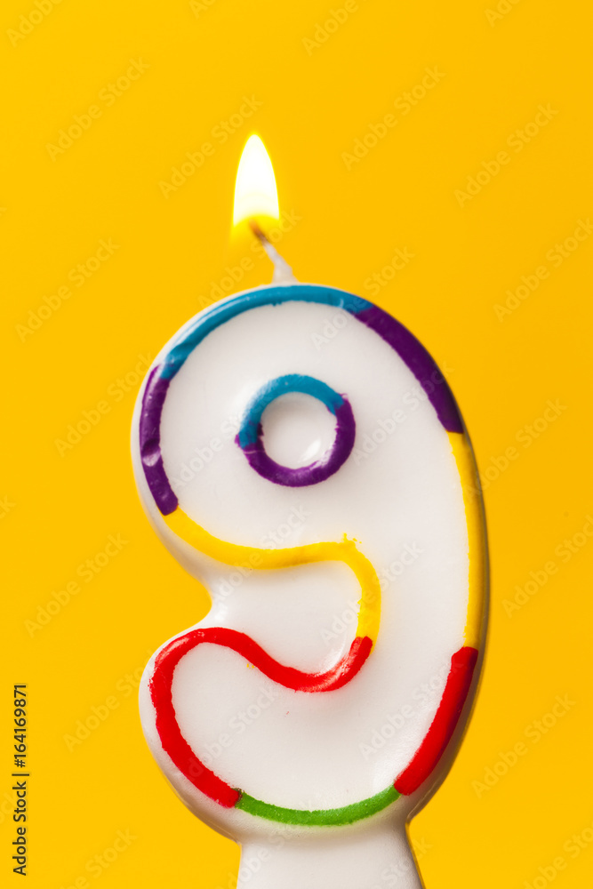 9th birthday candle