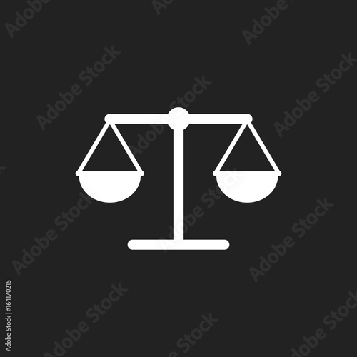 Scale weigher vector icon. Weigher, balance sign illustration.