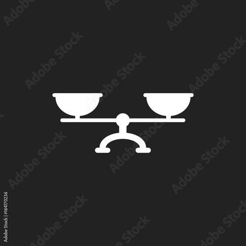 Scale weigher vector icon. Weigher, balance sign illustration.
