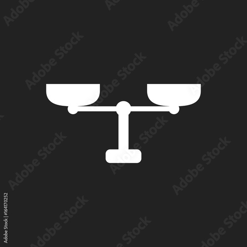 Scale weigher vector icon. Weigher, balance sign illustration.