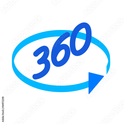 360 degrees rotation. isometric icon