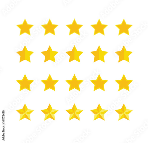 Vector set of star for vote or rating